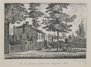 Os jardins de chá, lado norte Bayswater Road, c.1780 de Paul Sandby